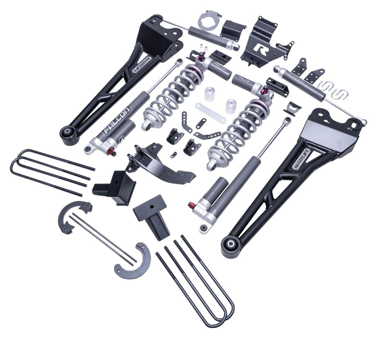 4" COILOVER SUSPENSION SYSTEM WITH FALCON MAX3.3 SHOCKS AND RADIUS ARMS - 2017-2022 FORD SUPER DUTY F250/F350 4WD